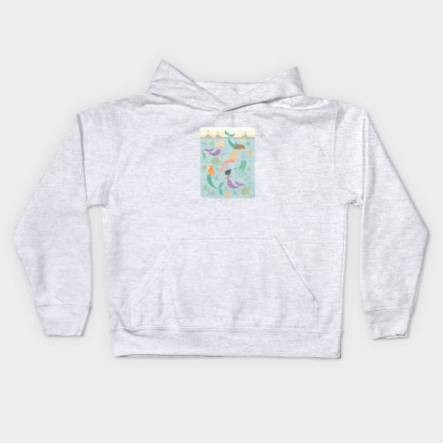 Flippin' your fins mermaids Kids Hoodie by tfinn